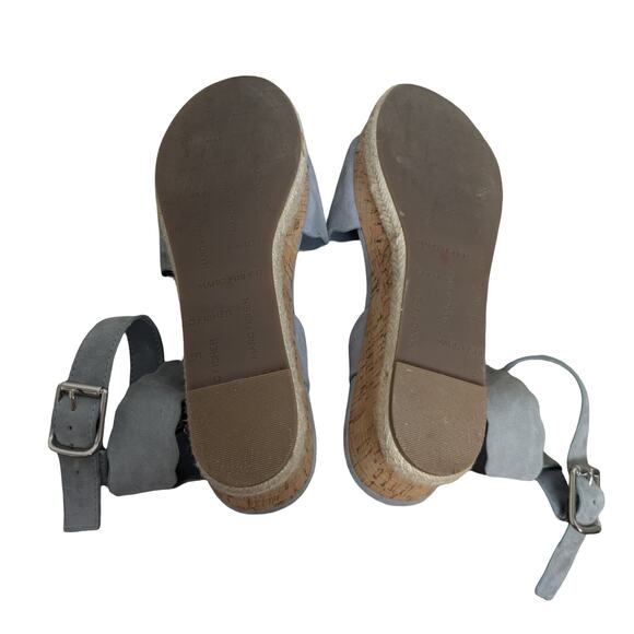 Marc Fisher Blue Suede Faitful Scalloped Wedge Espadrilles 8.5 - Picture 9 of 14